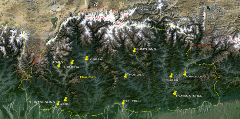 Bhutan-RUB-Locations